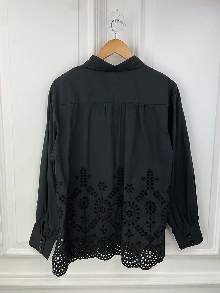 Malissa J Broderie Anglaise Shirt - Black