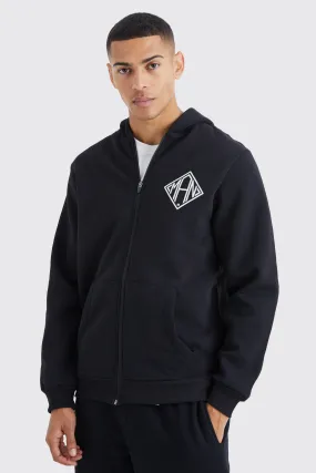 Man Boxy Zip Through Hoodie | boohooMAN UK