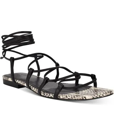 Marc Fisher Mahalia Womens Leather Ankle Flat Sandals