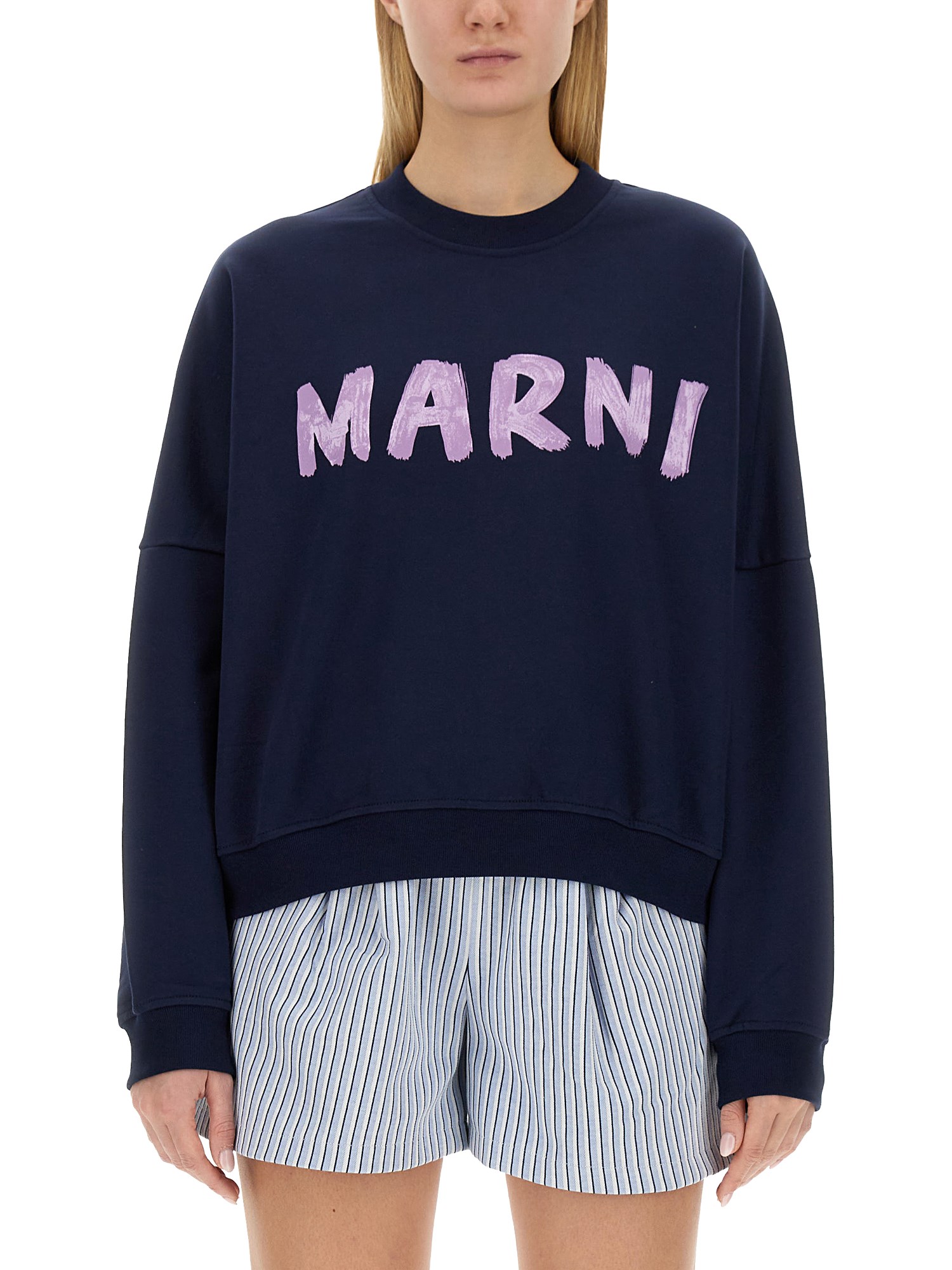 MARNI    COTTON SWEATSHIRT WITH LOGO