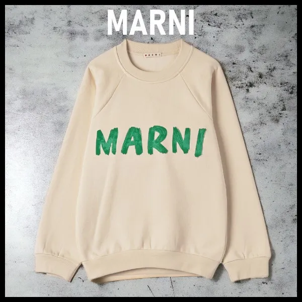 MARNI  |Street Style Cotton Logo Hoodies & Sweatshirts