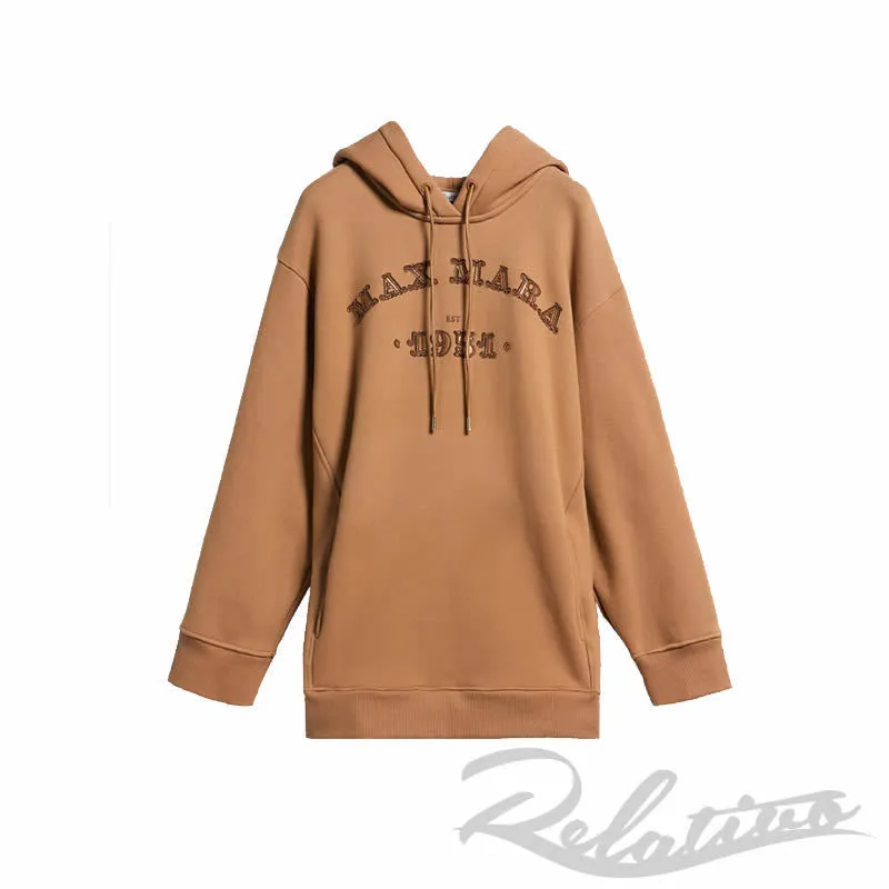 MaxMara  |Long Sleeves Cotton Logo Hoodies & Sweatshirts