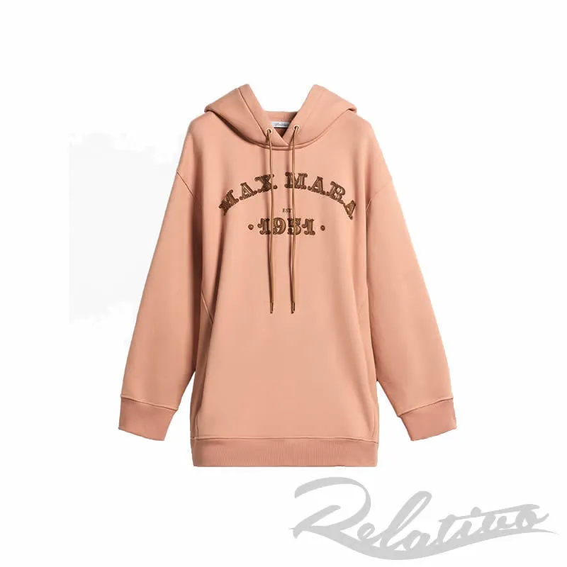 MaxMara  |Long Sleeves Cotton Logo Hoodies & Sweatshirts