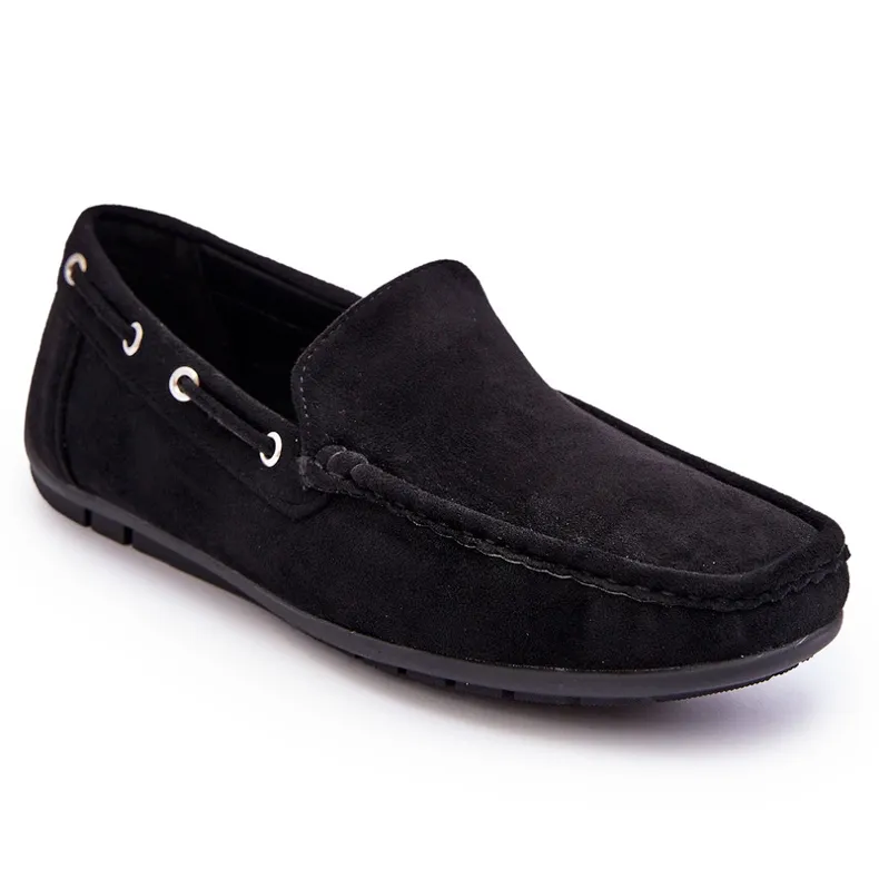 Men's Suede Slip-on Loafers Black Rayan