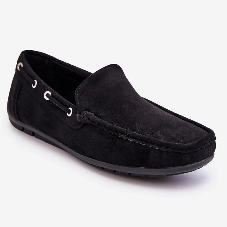 Men's Suede Slip-on Loafers Black Rayan