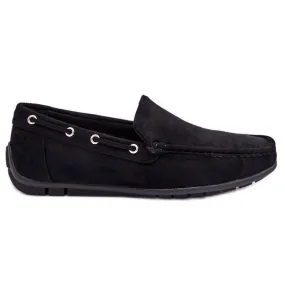 Men's Suede Slip-on Loafers Black Rayan