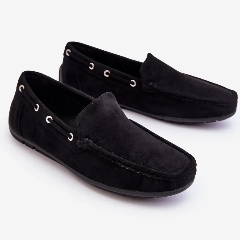 Men's Suede Slip-on Loafers Black Rayan