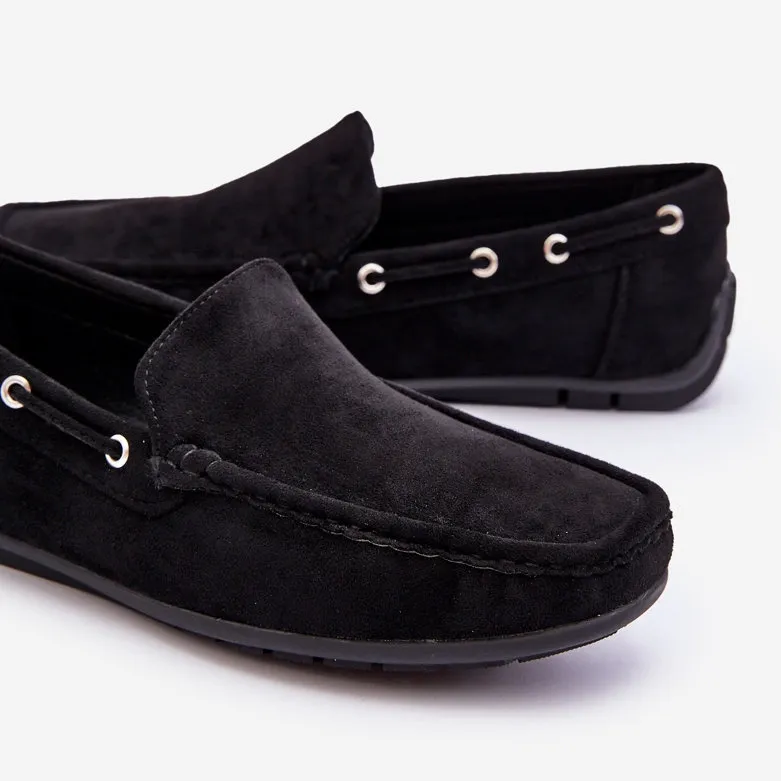 Men's Suede Slip-on Loafers Black Rayan