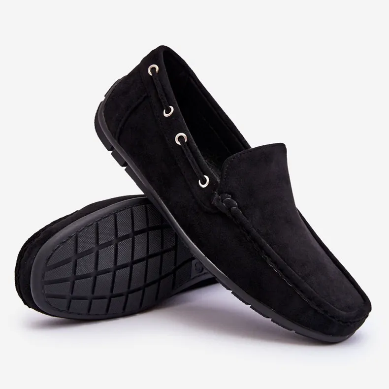 Men's Suede Slip-on Loafers Black Rayan