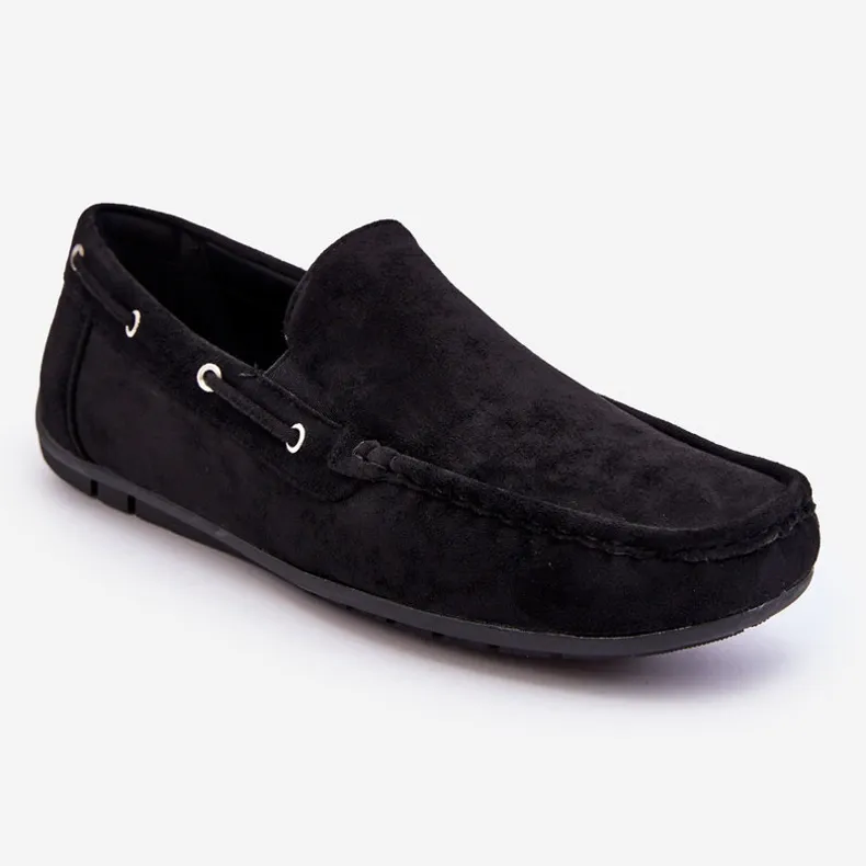 Men's Suede Slip-on Loafers Black Rayan