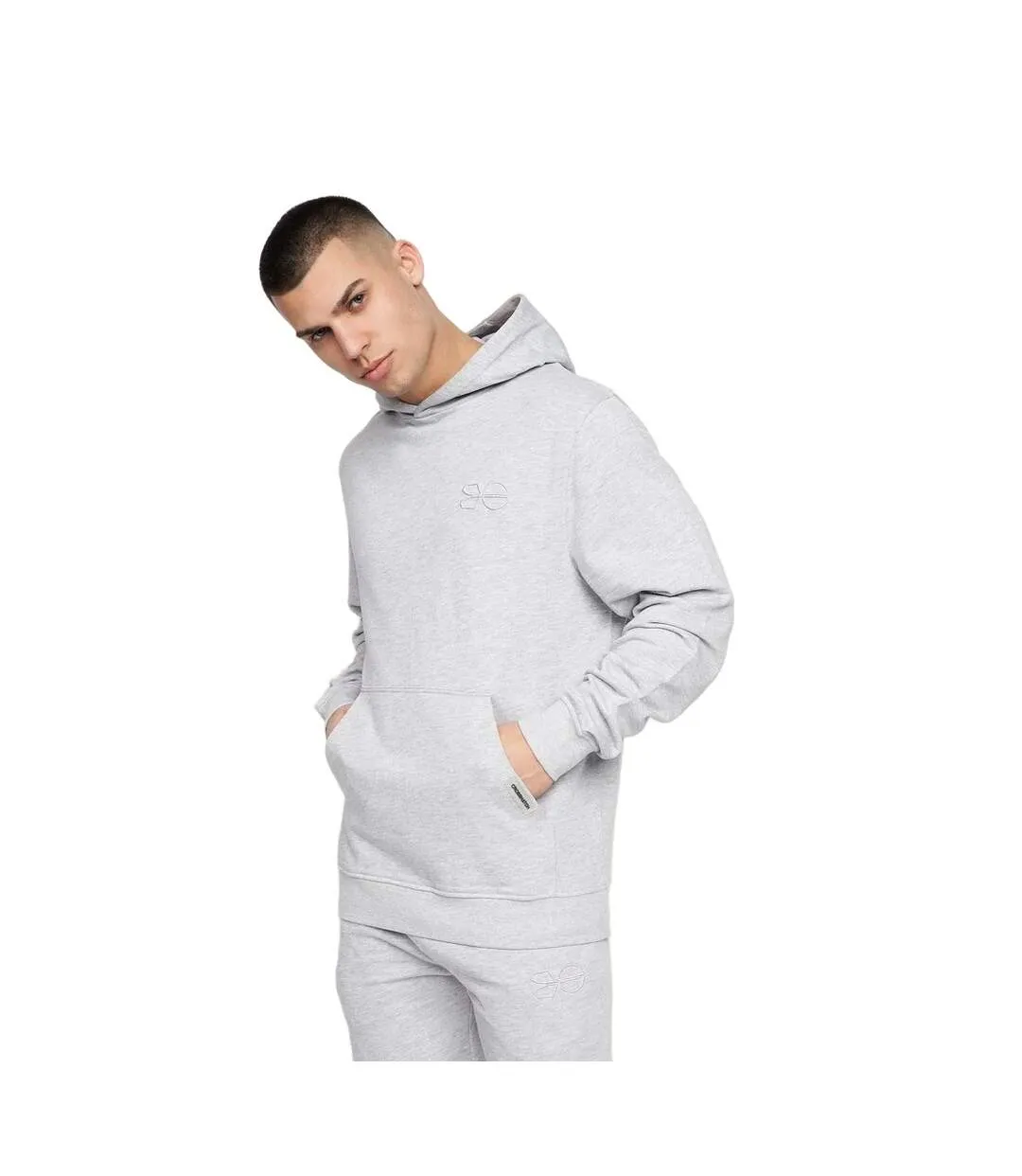 Mens emmson hoodie grey marl Crosshatch