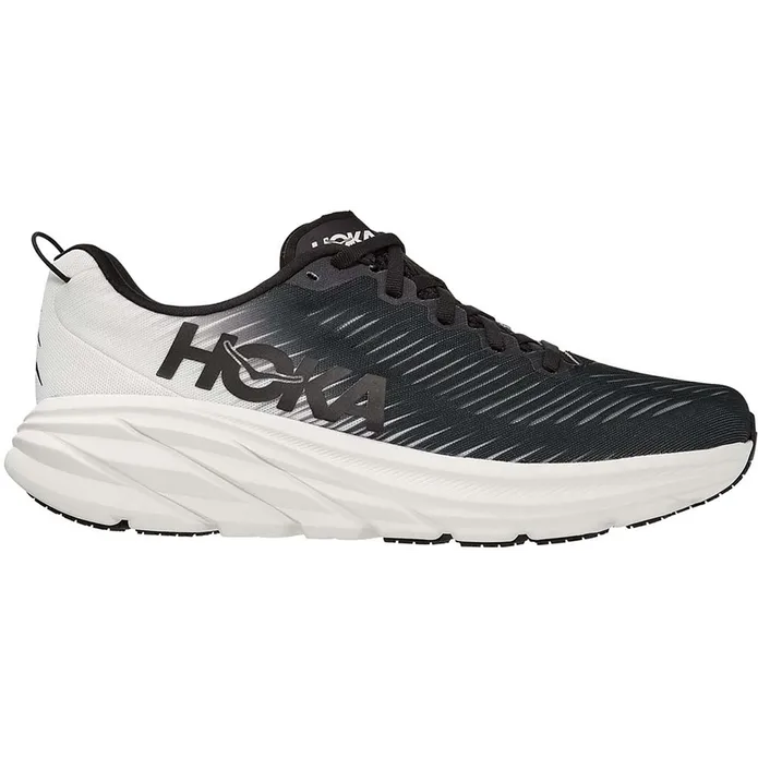 Men's Hoka One One Rincon 3, Black/White, 9.5 2E Wide