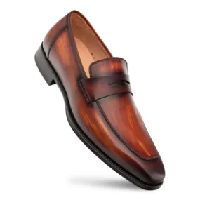 Mezlan Avenue Rubber Sole Penny Cognac/Rust Men’s Loafer Shoes