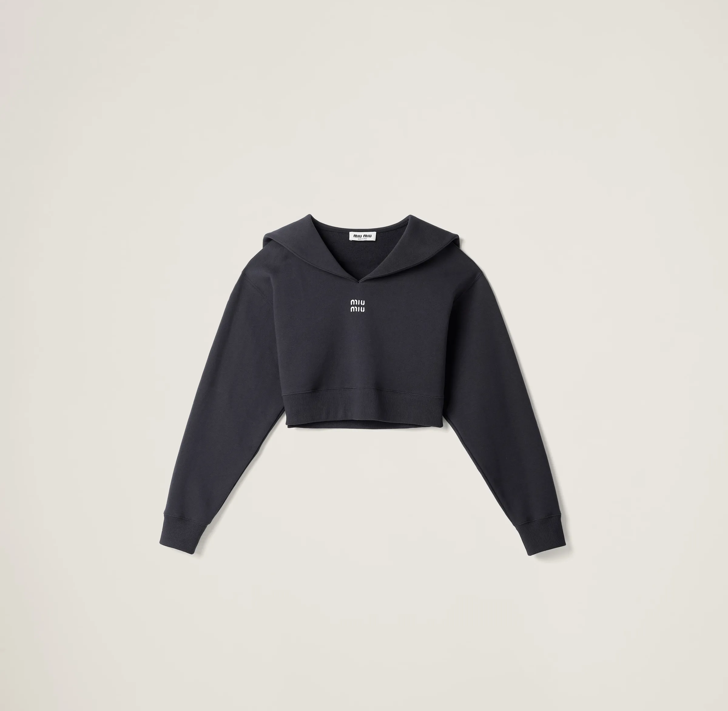 MiuMiu  |Long Sleeves Cotton Logo Hoodies & Sweatshirts