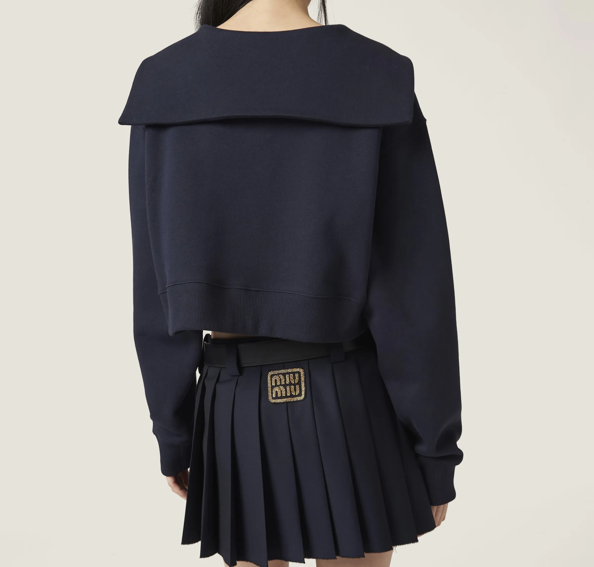 MiuMiu  |Long Sleeves Cotton Logo Hoodies & Sweatshirts