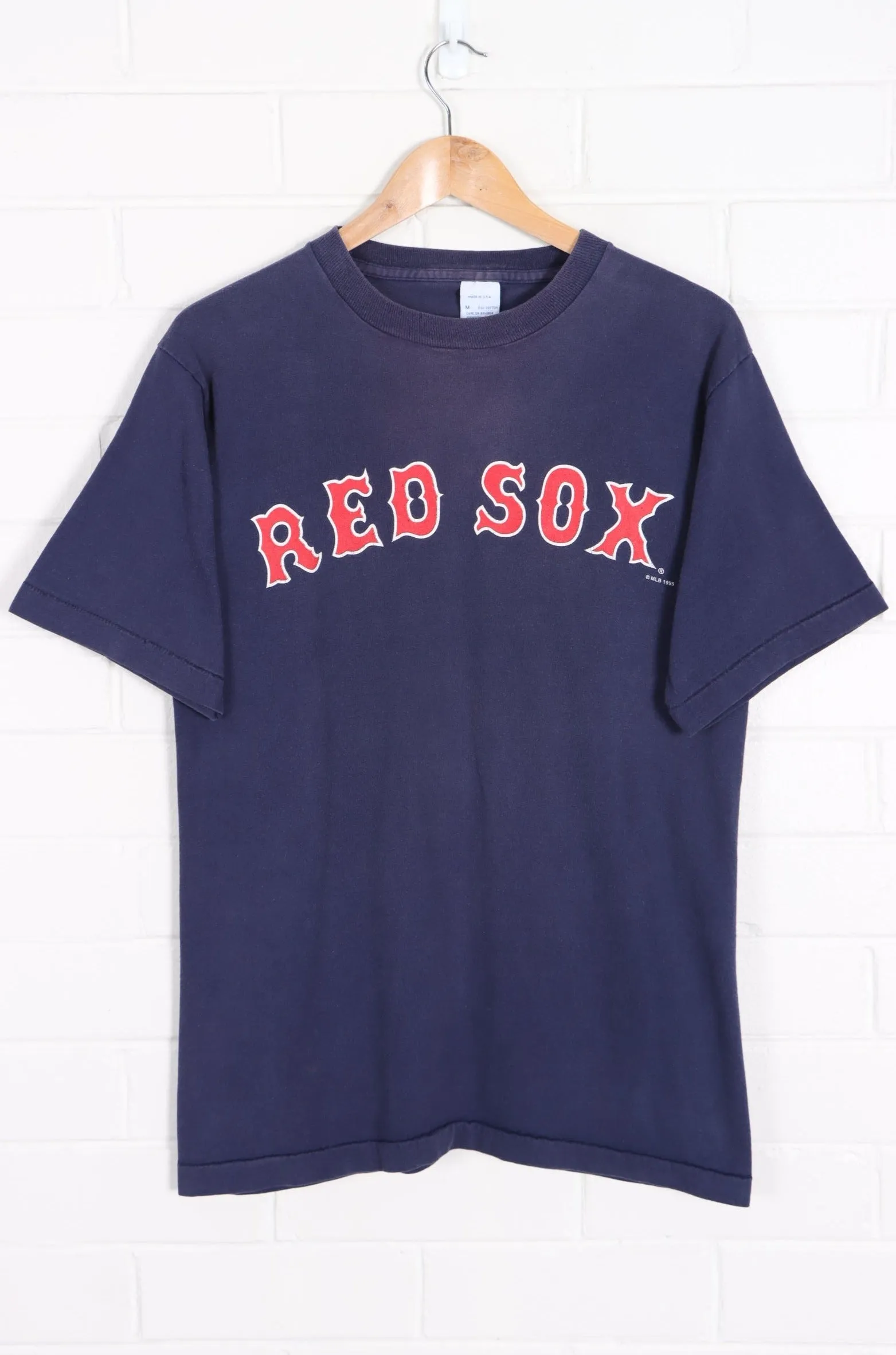 MLB 1995 Boston Red Sox #11 Naehring Front Back Single Stitch T-Shirt (S)