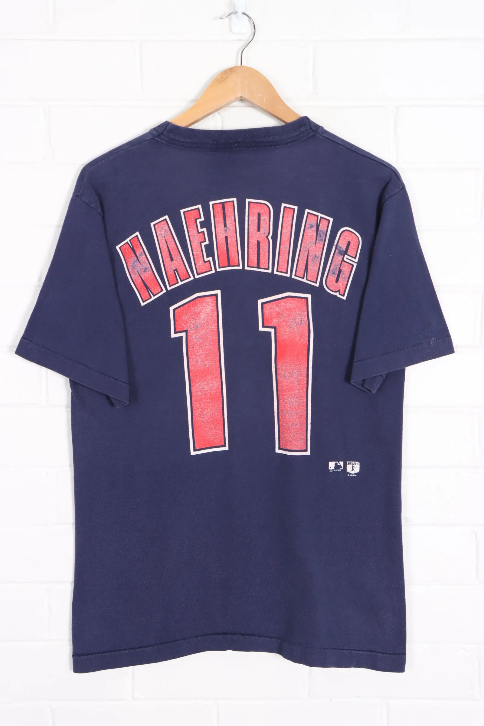 MLB 1995 Boston Red Sox #11 Naehring Front Back Single Stitch T-Shirt (S)