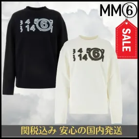 MM6 Maison Margiela  |Crew Neck Long Sleeves Plain Cotton Logo