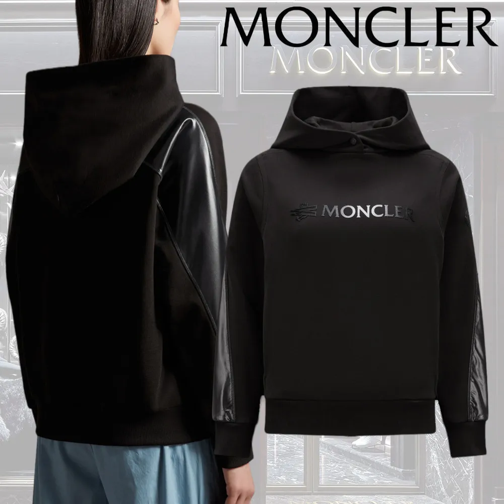 MONCLER  |Street Style Long Sleeves Plain Cotton Logo