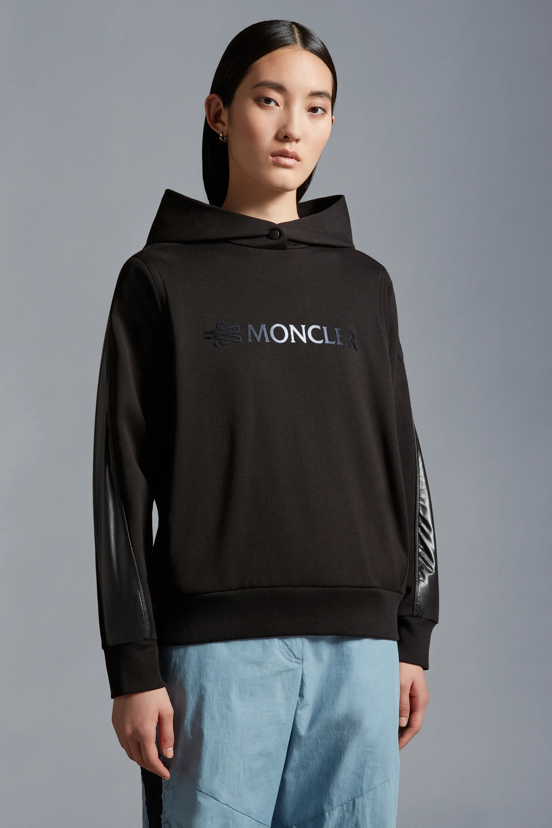 MONCLER  |Street Style Long Sleeves Plain Cotton Logo