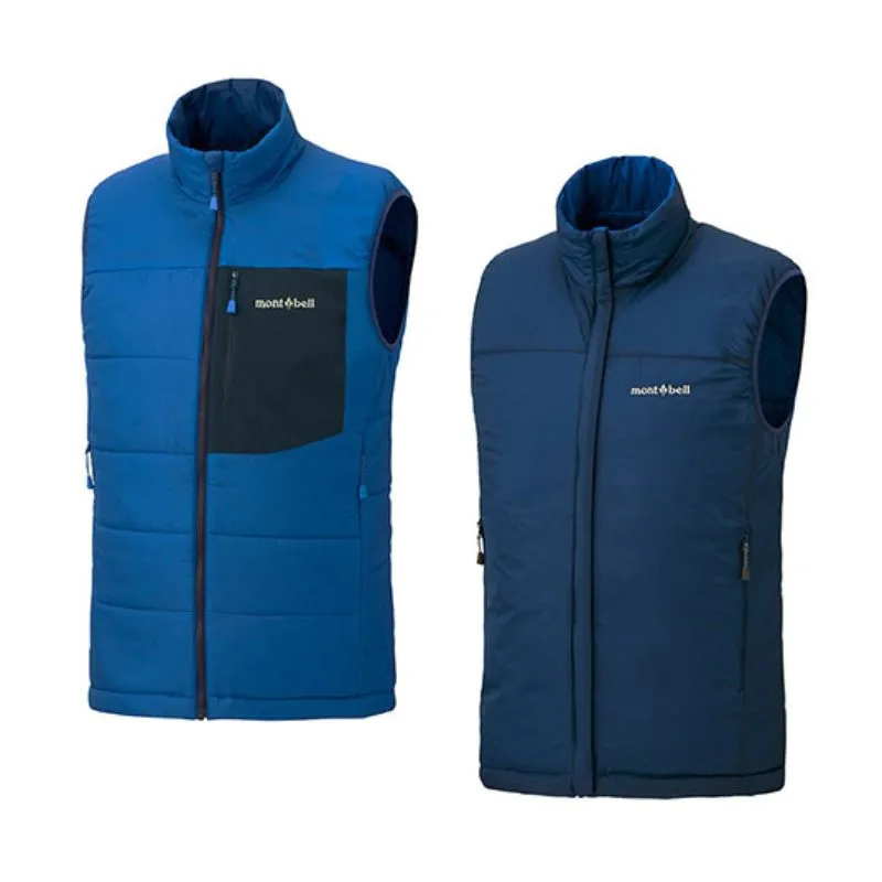 Montbell Jacket Men's US Thermawrap Vest - Blue EXCELOFT Water-Repellent