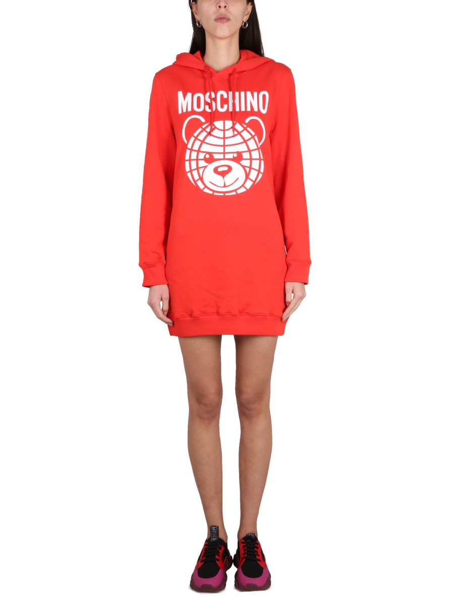 MOSCHINO    COTTON SWEATSHIRT WITH LOGO PRINT