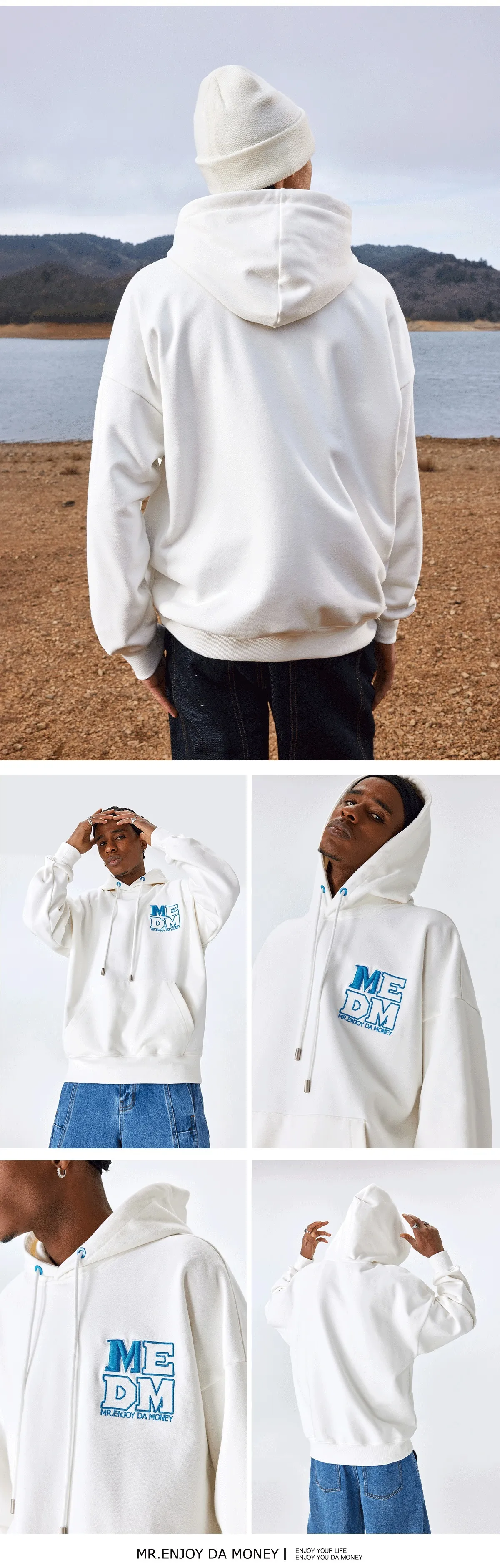 MR. ENJOY DA MONEY  |Long Sleeves Cotton Logo Hoodies