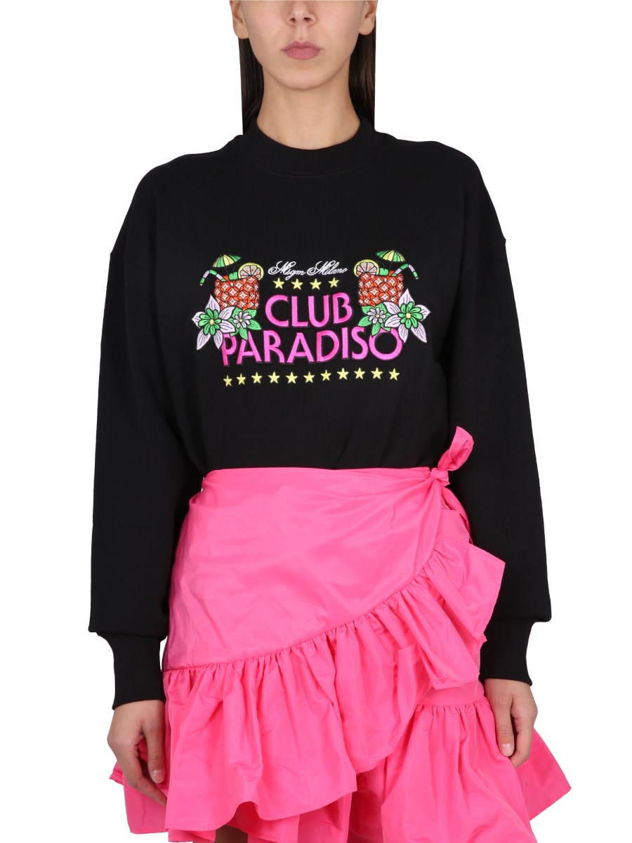 MSGM    COTTON SWEATSHIRT WITH LOGO