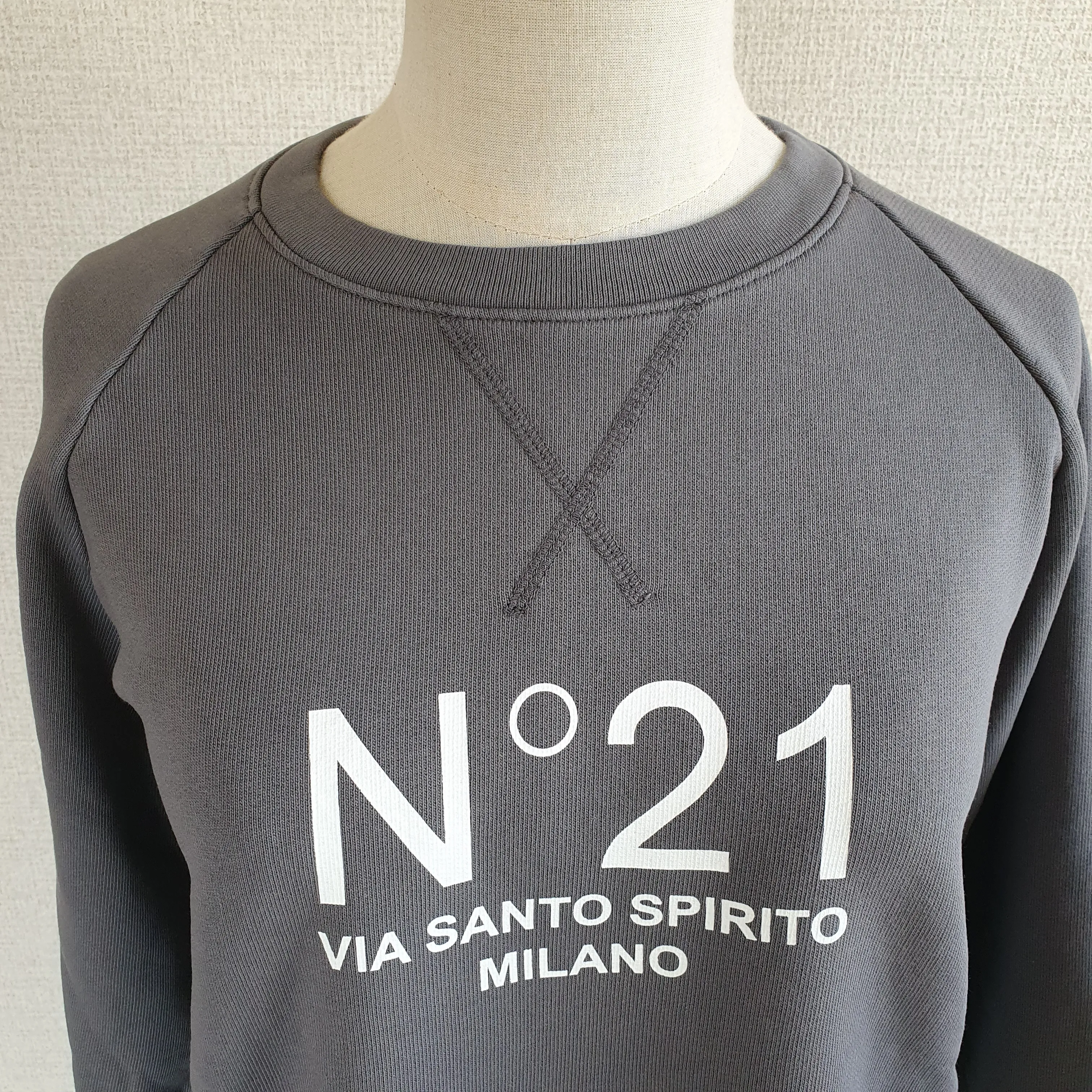 N21 numero ventuno  |Crew Neck Long Sleeves Cotton Medium Logo