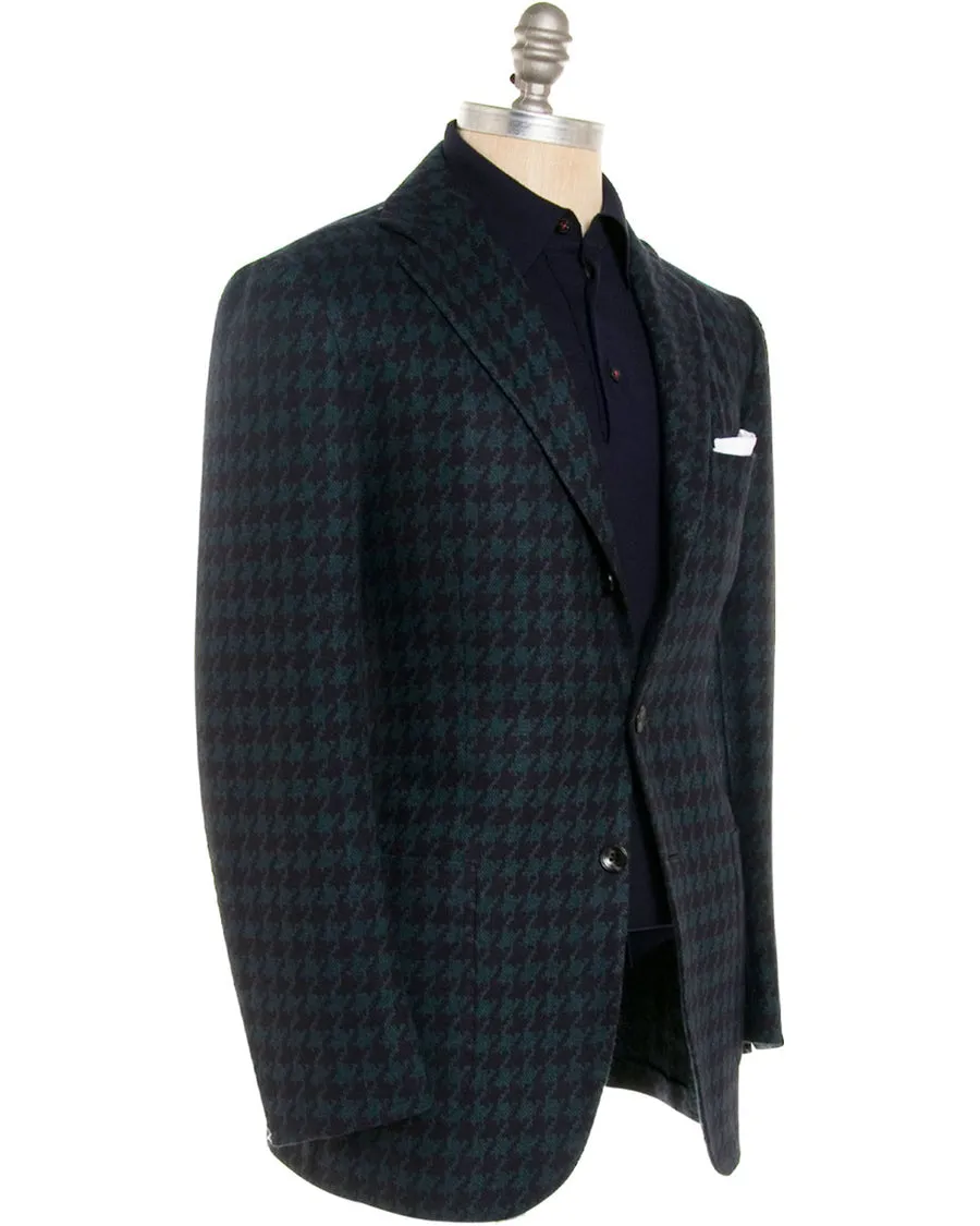 Navy and Turquoise Exploded Houndstooth Sportcoat