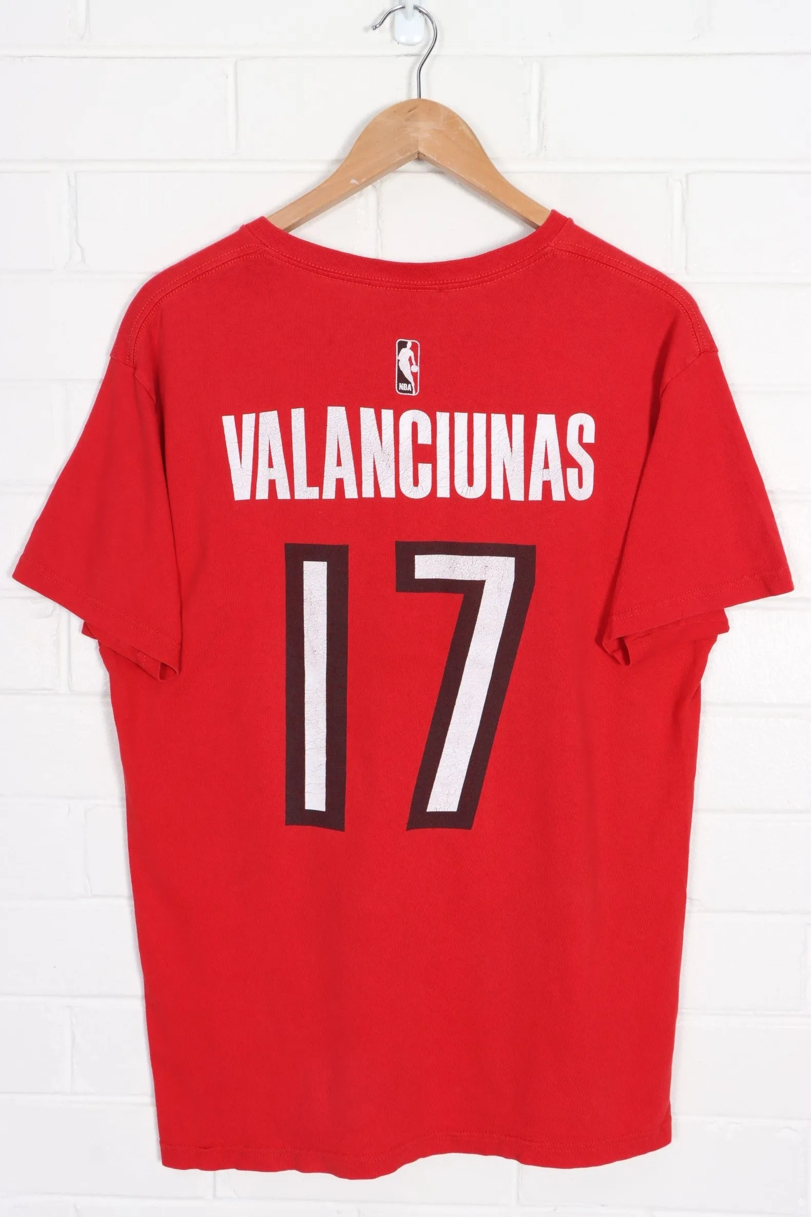 NBA Toronto Raptors #17 Valanciunas Front Back Tee (M)