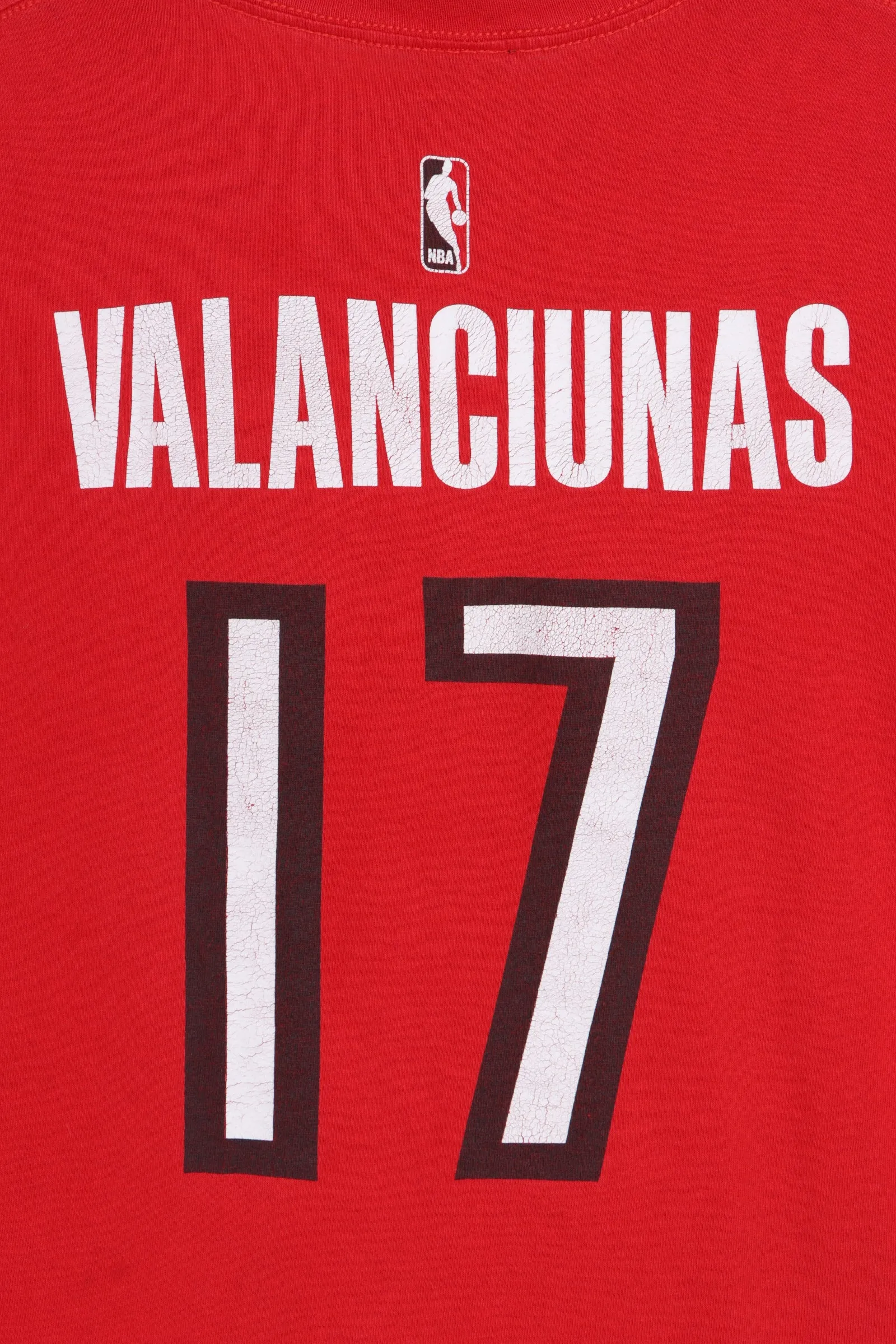 NBA Toronto Raptors #17 Valanciunas Front Back Tee (M)