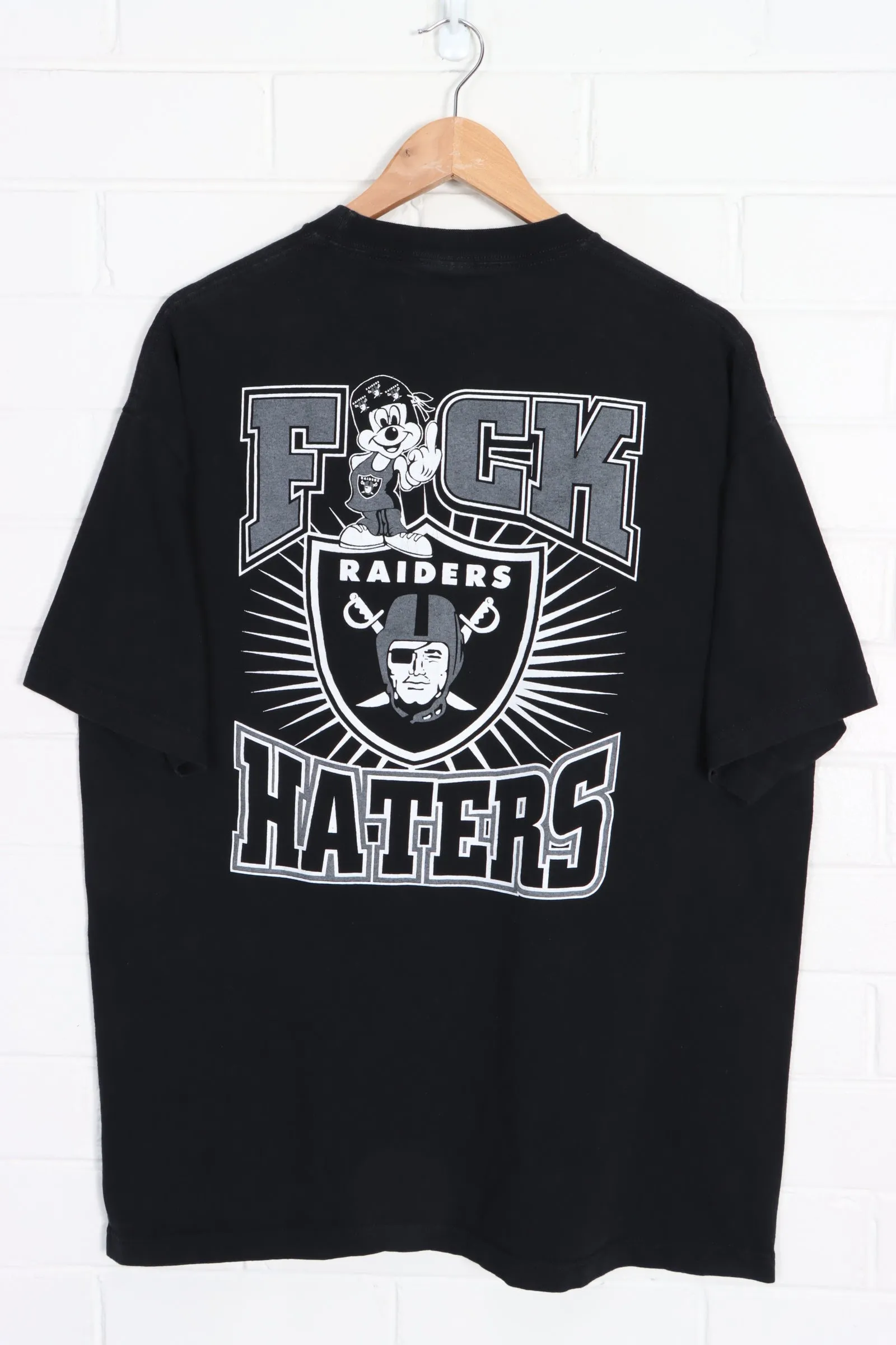 NFL Las Vegas Raiders Mickey Mouse Haters Front Back T-Shirt (XL)