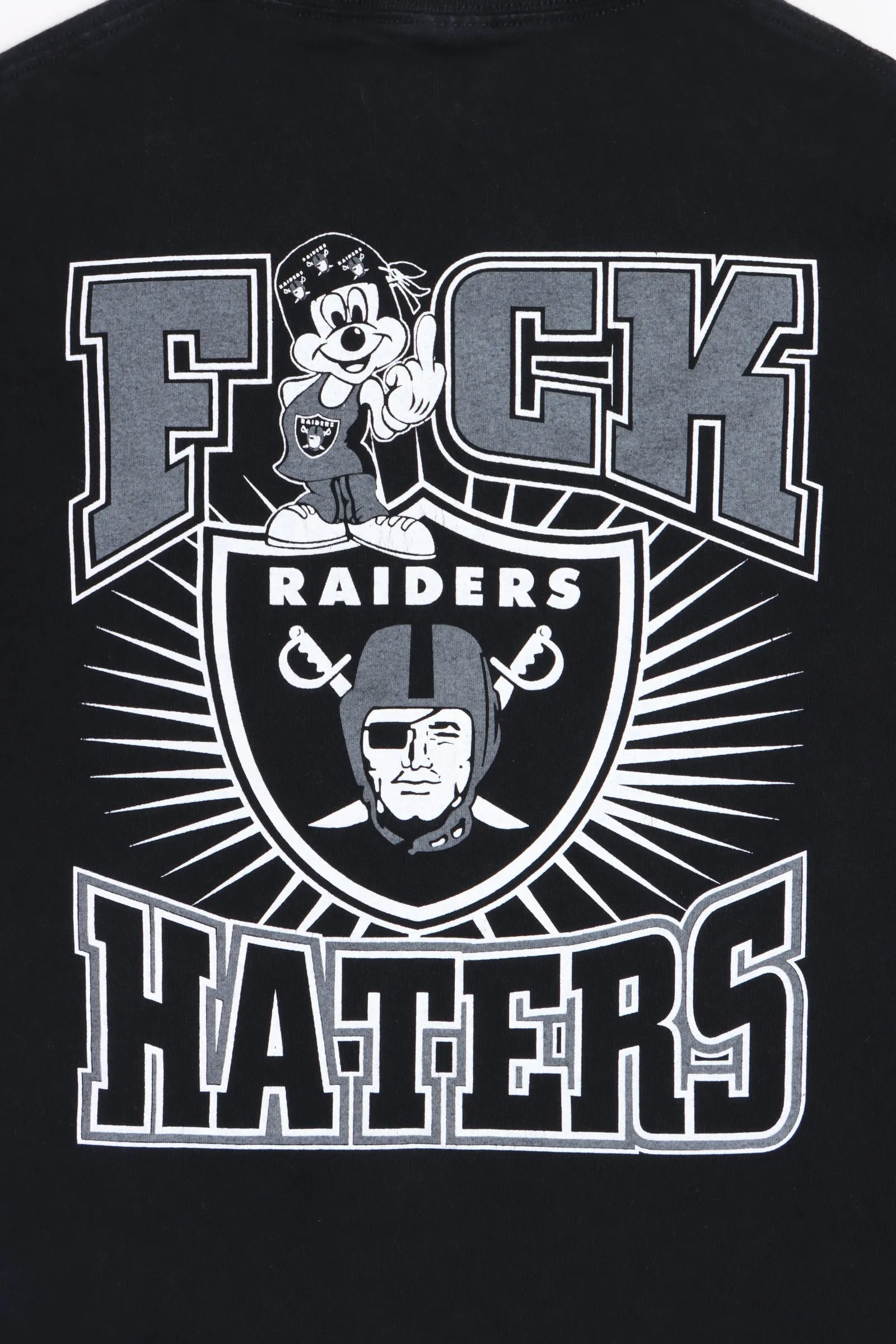 NFL Las Vegas Raiders Mickey Mouse Haters Front Back T-Shirt (XL)