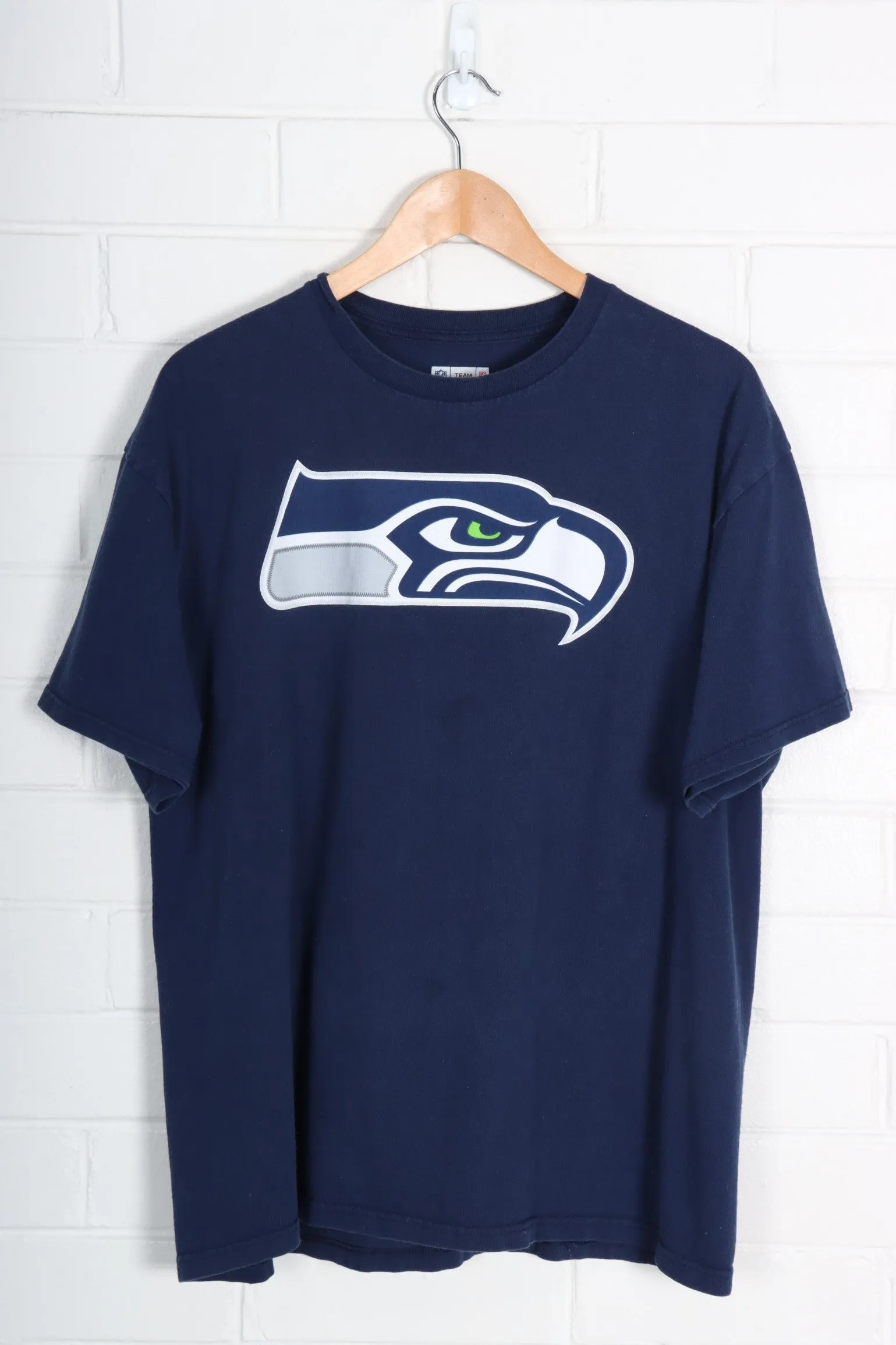 NFL Seattle Seahawks #3 Wilson Big Logo Front Back Graphic Tee (XL)