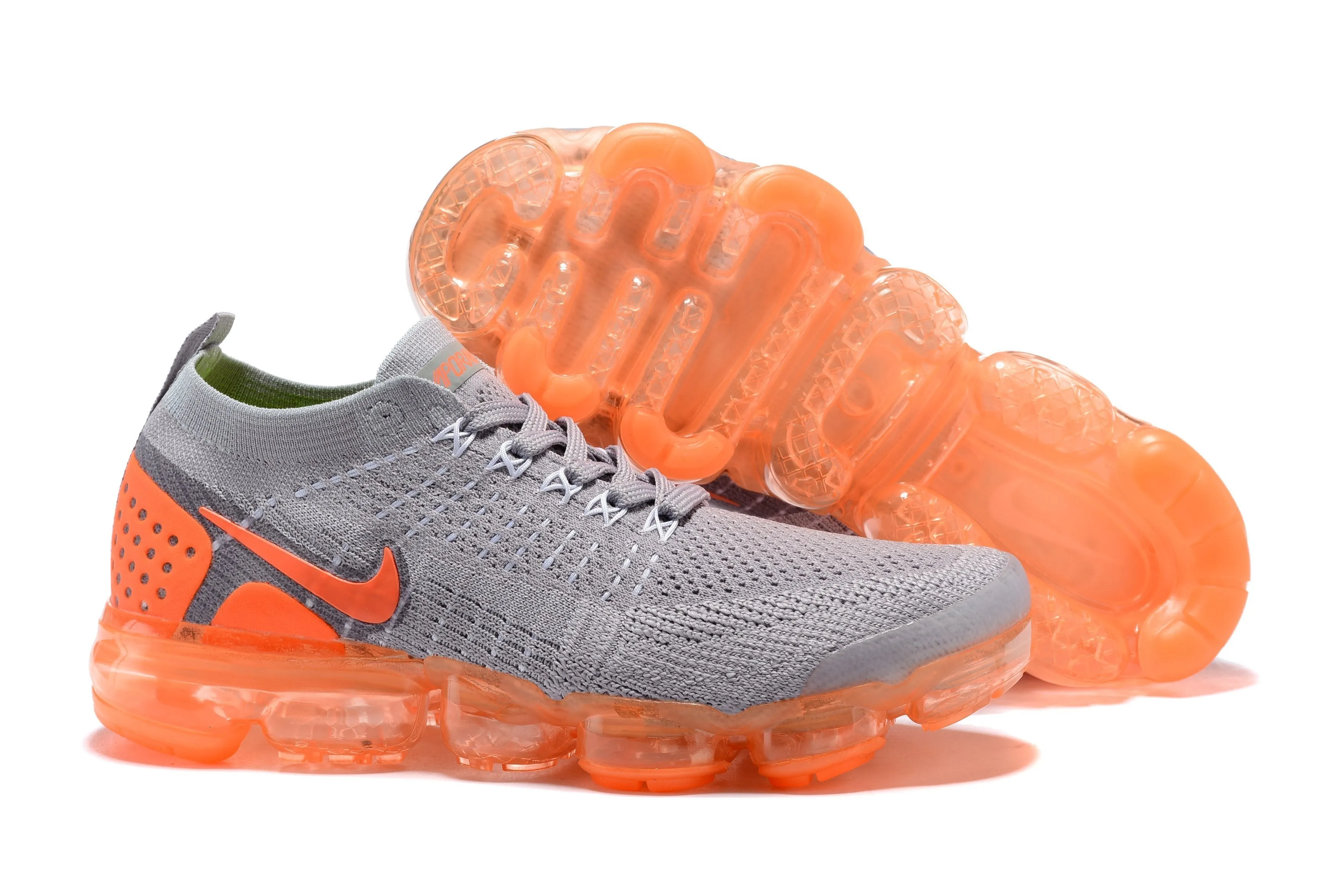 Nike Air Vapormax Flyknit 2 Grey Orange Shoes Sneakers Men Sale Size US 7, 8, 8.5, 9, 10, 11