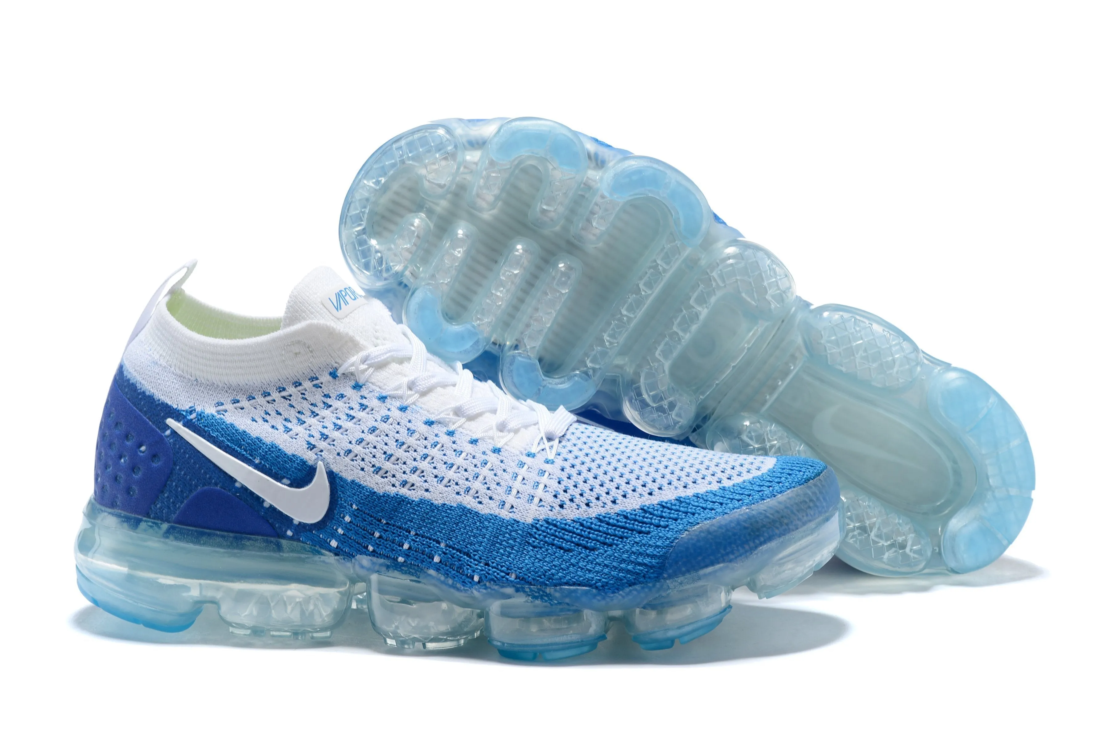 Nike Air Vapormax Flyknit 2 White Blue Shoes Sneakers Men Sale Size US 7, 8, 8.5, 9, 10, 11