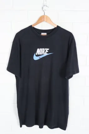 NIKE Big Logo Swoosh White & Blue Tee (L)