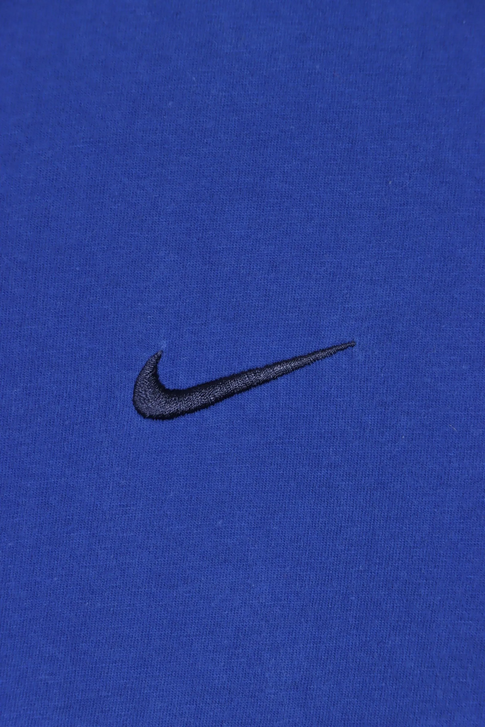 NIKE Embroidered Swoosh Logo Casual Blue T-Shirt (L)