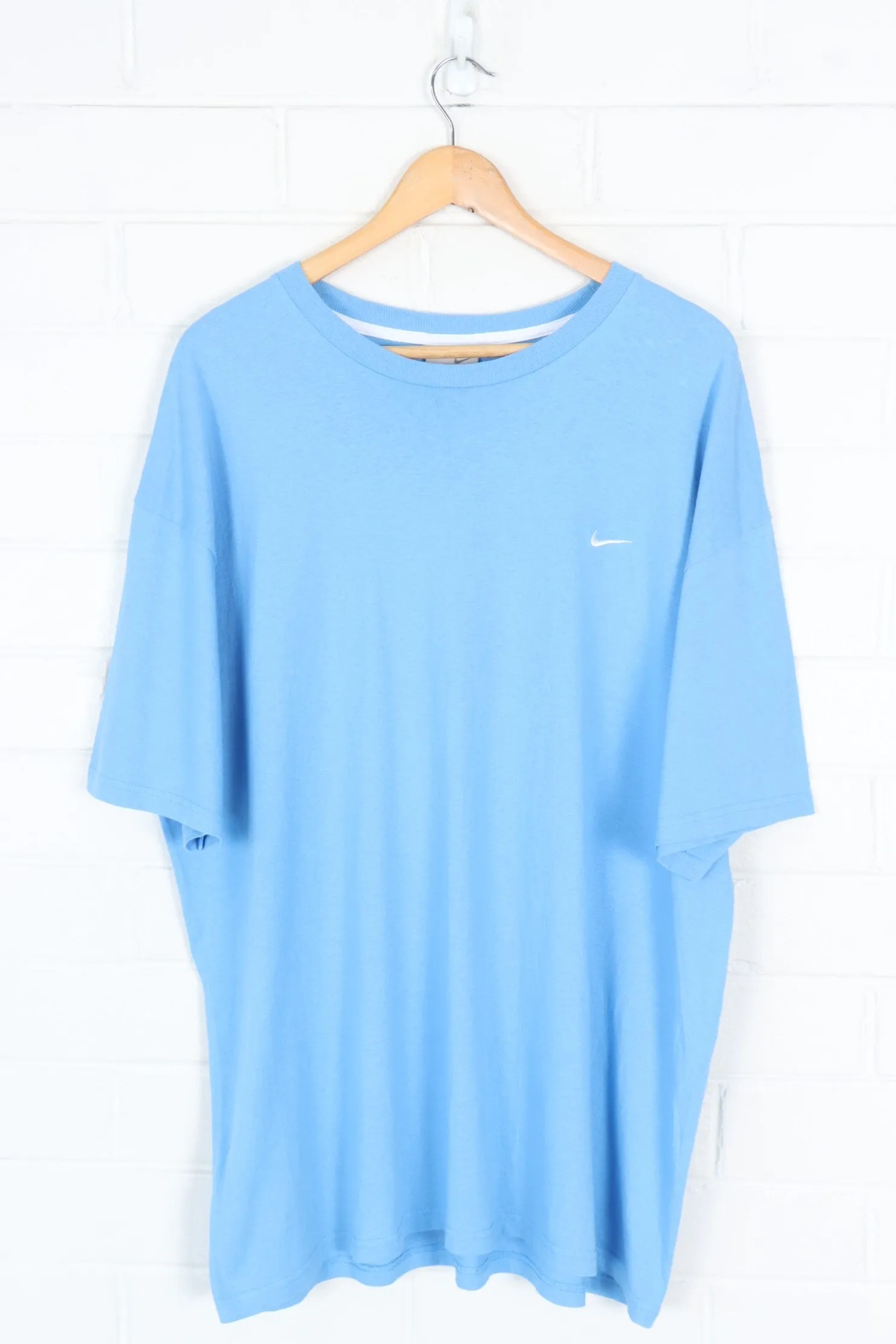 NIKE Embroidered Swoosh Sky Blue Basics Tee (XL)