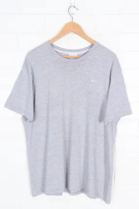 NIKE Grey Marle Embroidered Basic Tee (XL)