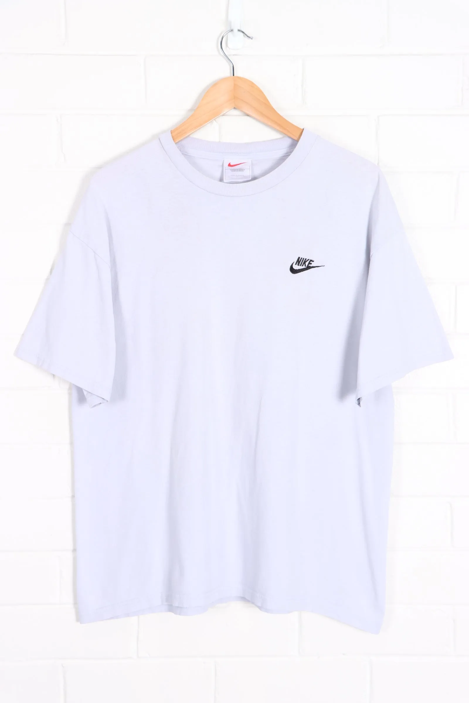 NIKE Light Grey Embroidered Swoosh Logo T-Shirt (L)