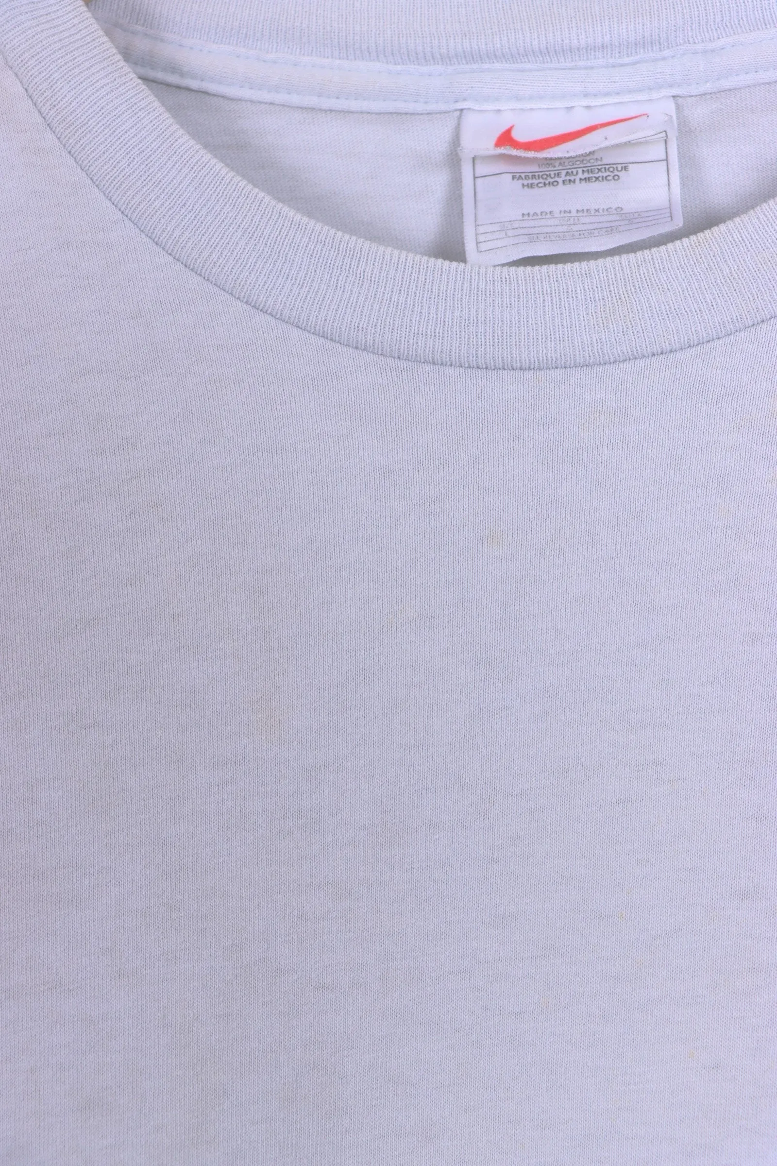 NIKE Light Grey Embroidered Swoosh Logo T-Shirt (L)