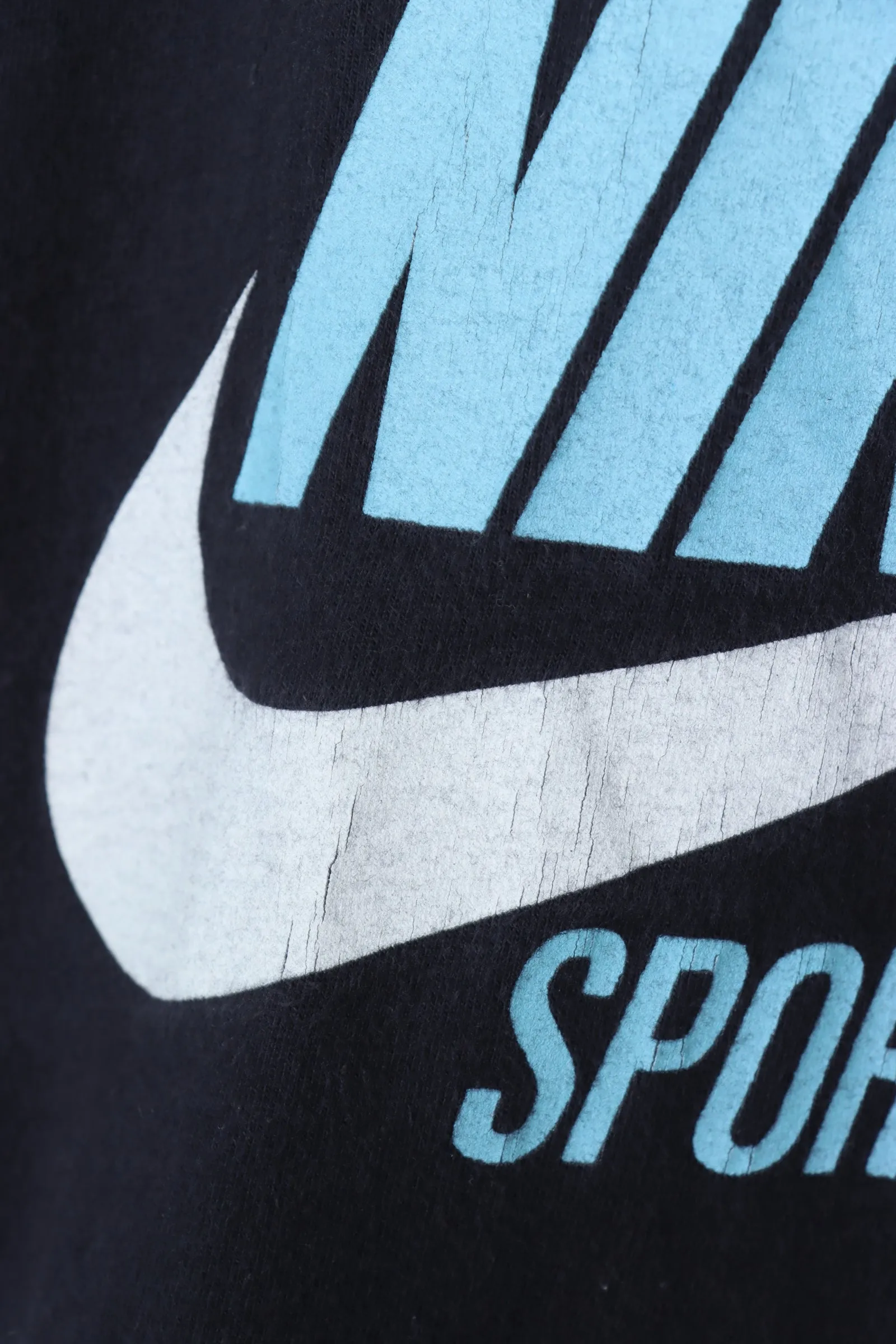 NIKE Navy & Blue Swoosh Logo Ringer Tee (XL)