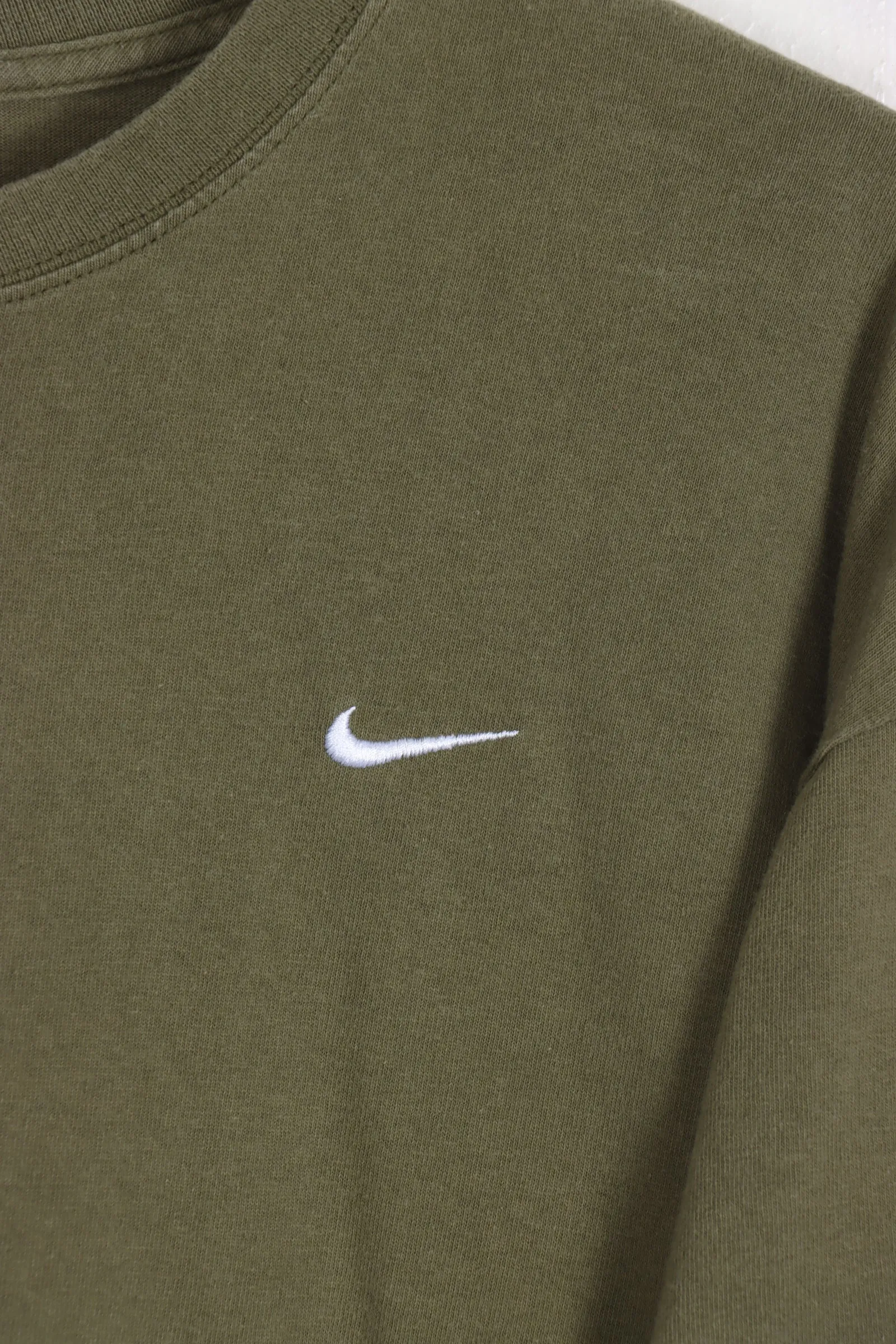 NIKE Olive Green Embroidered Swoosh Tee (XL)