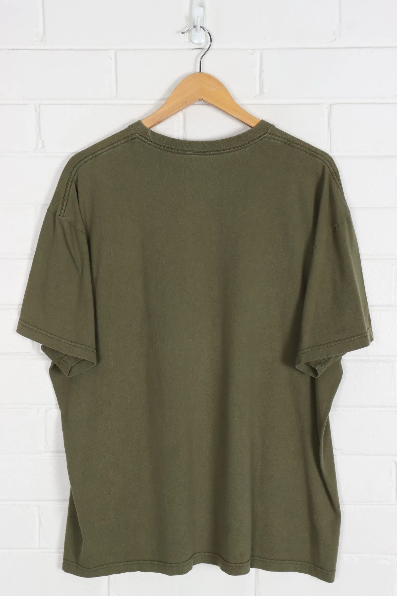 NIKE Olive Green Embroidered Swoosh Tee (XL)