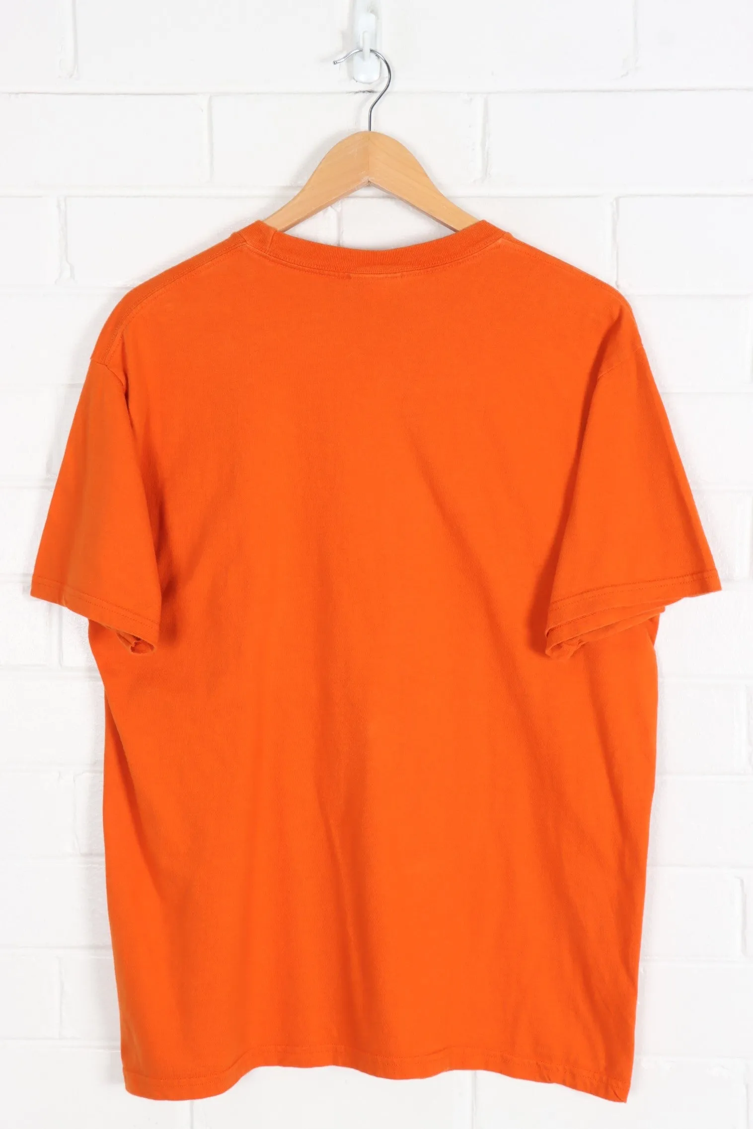 NIKE Orange Embroidered Swoosh Graphic Tee (L)