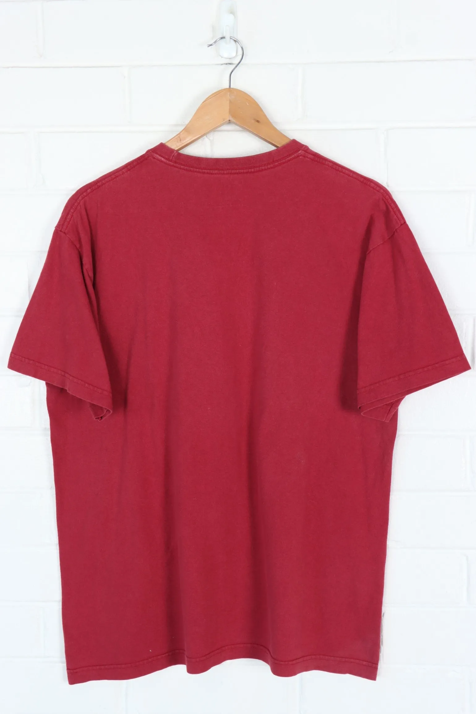 NIKE Red Burgundy Embroidered Swoosh Tee (L)