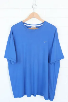 NIKE Royal Blue Embroidered Swoosh Tee (XXL)