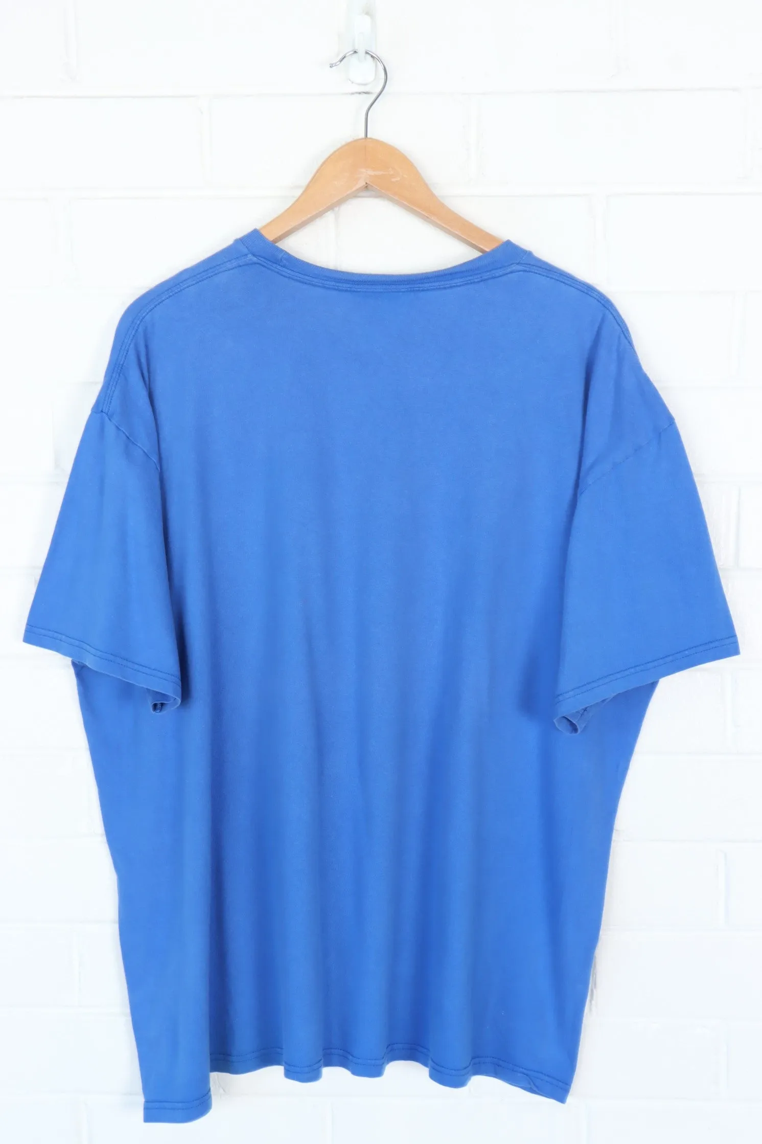 NIKE Royal Blue Embroidered Swoosh Tee (XXL)